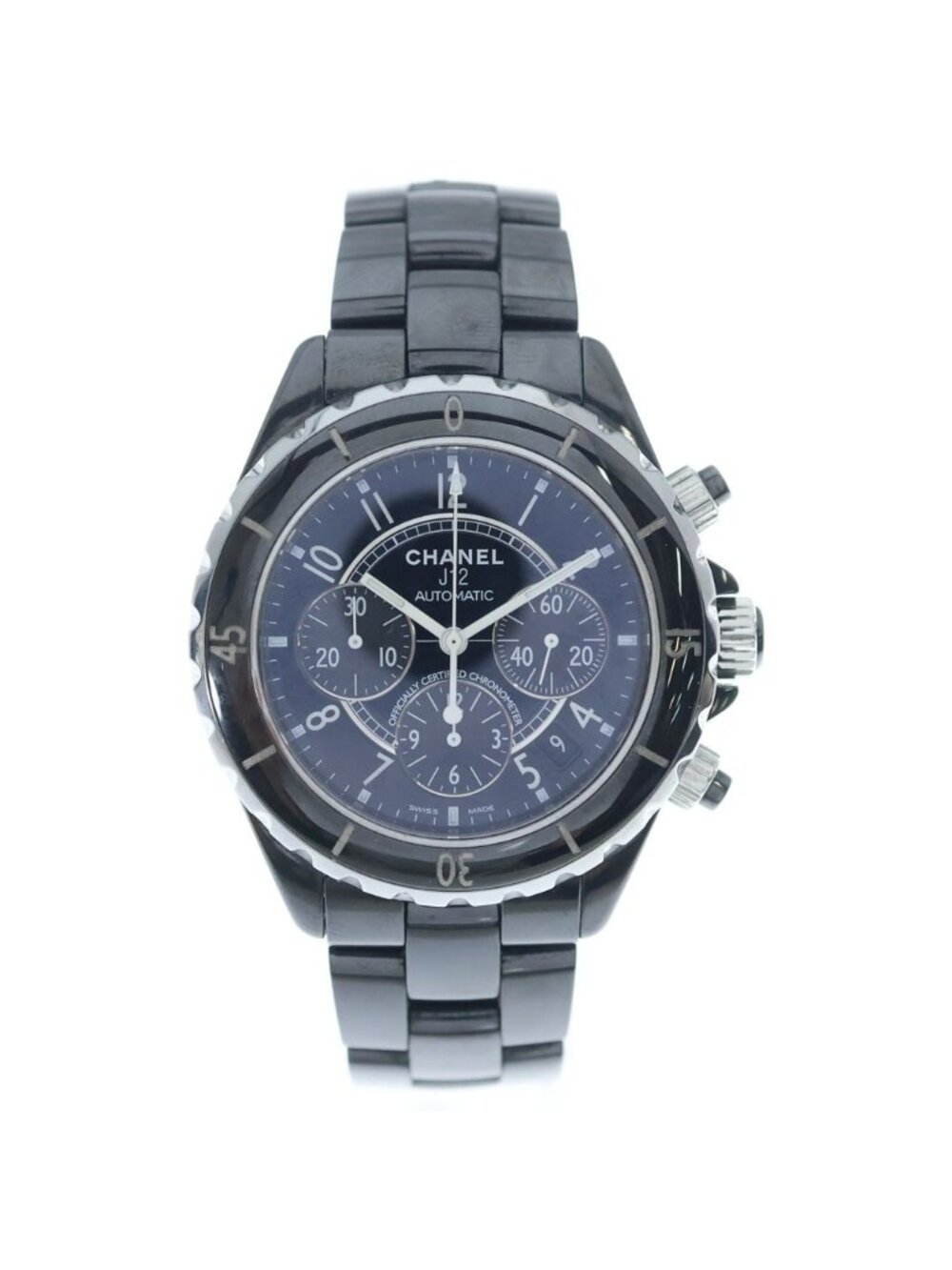 Chanel Chronograph 41 Automatic Black Dial Ceramic Strap Watch